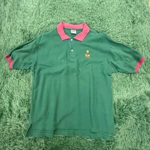 Davidson's of Bermuda Polo Shirt Mens XXL Green Ship Nautical lsland 90s Vintage